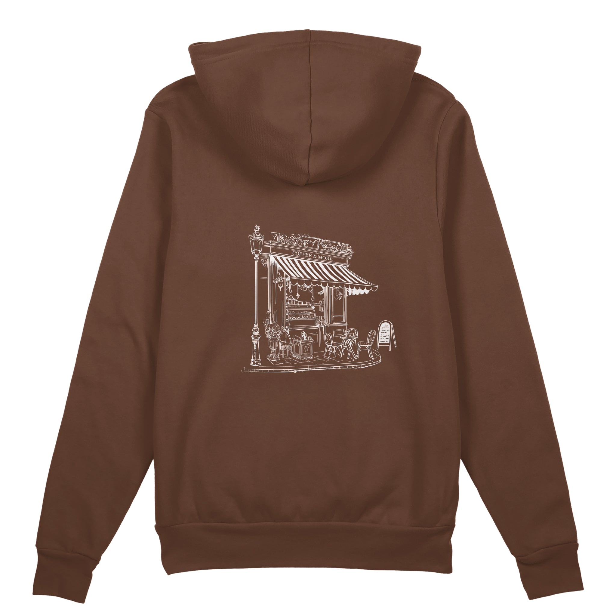 Café de Paris Oversize Hoodie - Kahverengi - arka görünüm