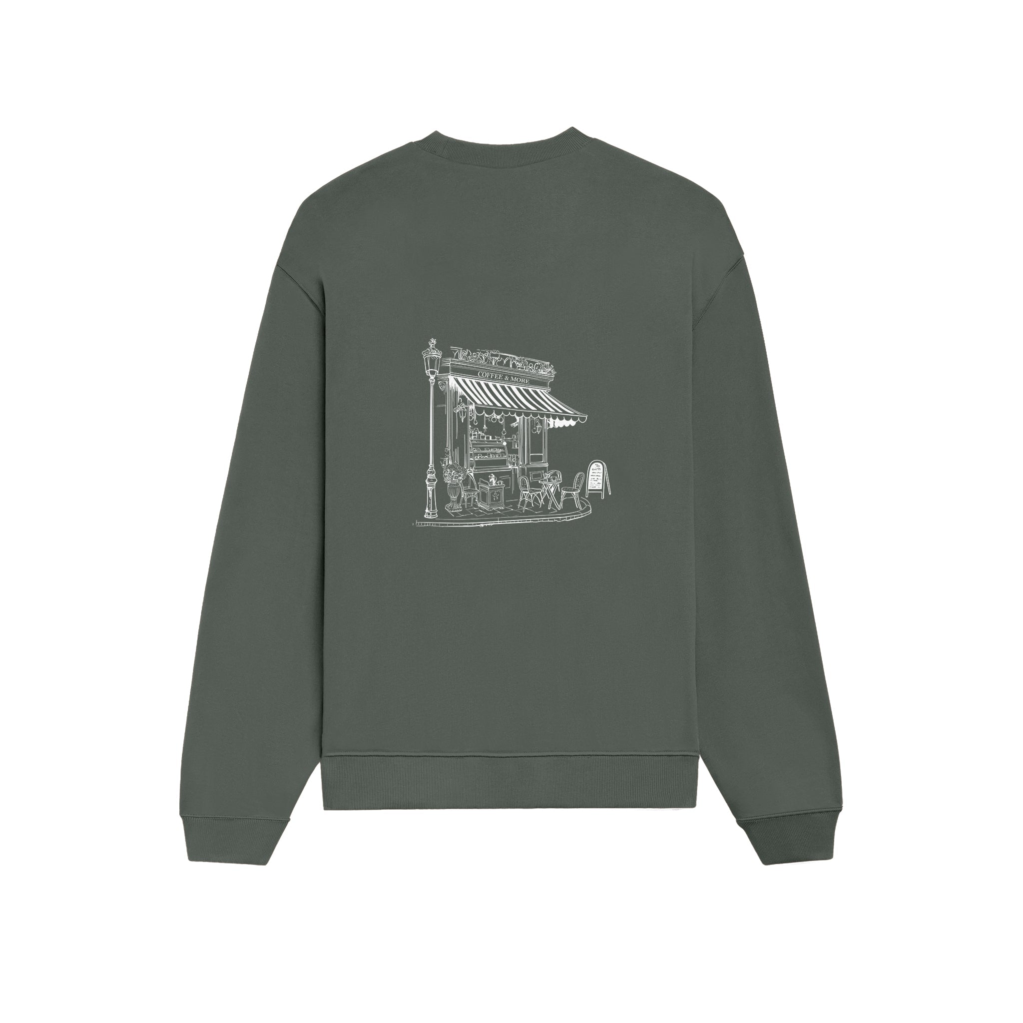 Café de Paris Oversize Sweatshirt - Antrasit - arka görünüm