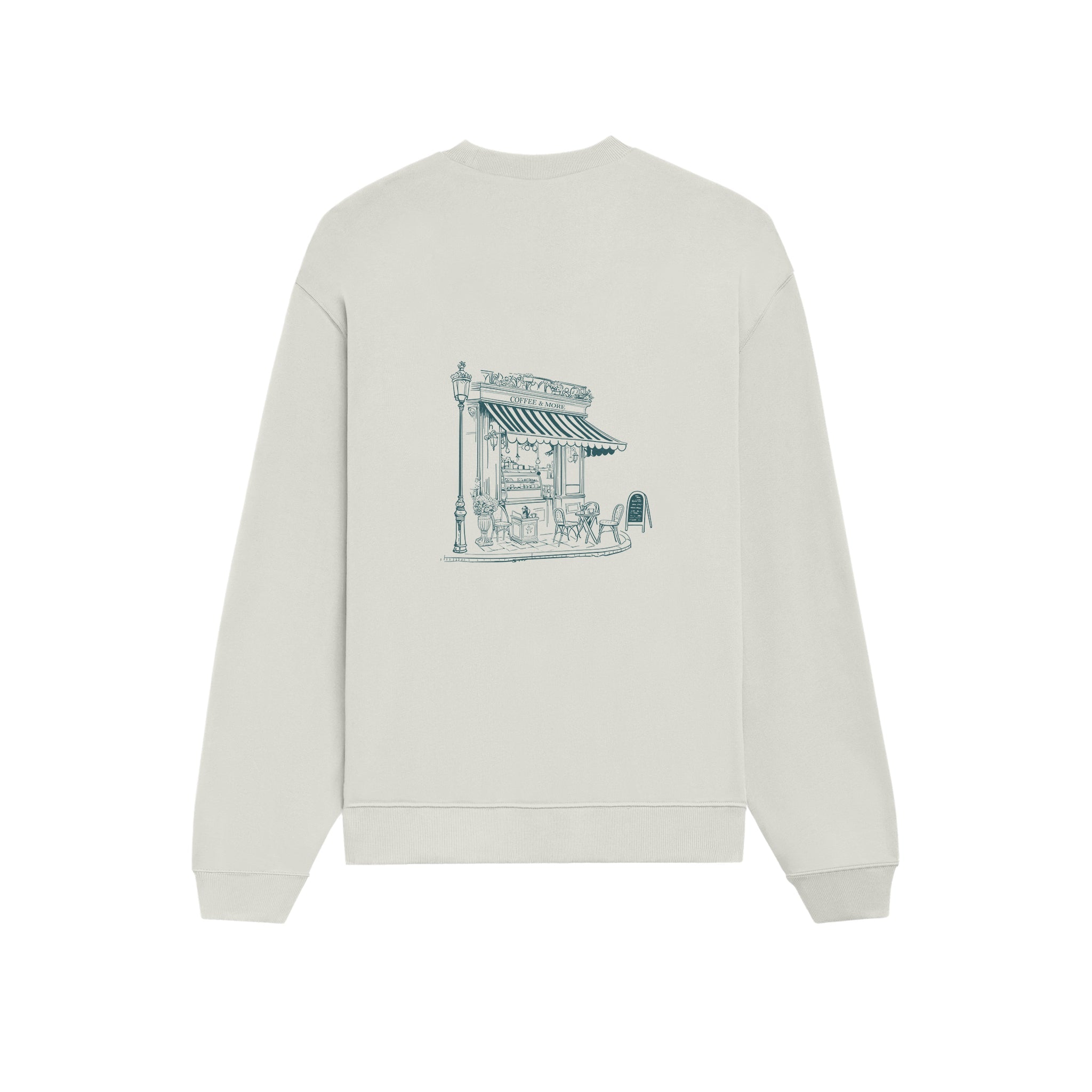 Café de Paris Oversize Sweatshirt - Beyaz - arka görünüm