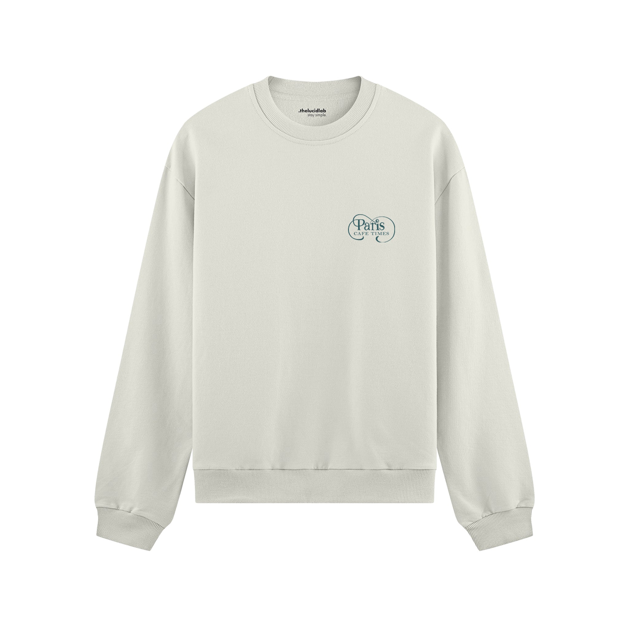 Café de Paris Oversize Sweatshirt - Beyaz - ön görünüm