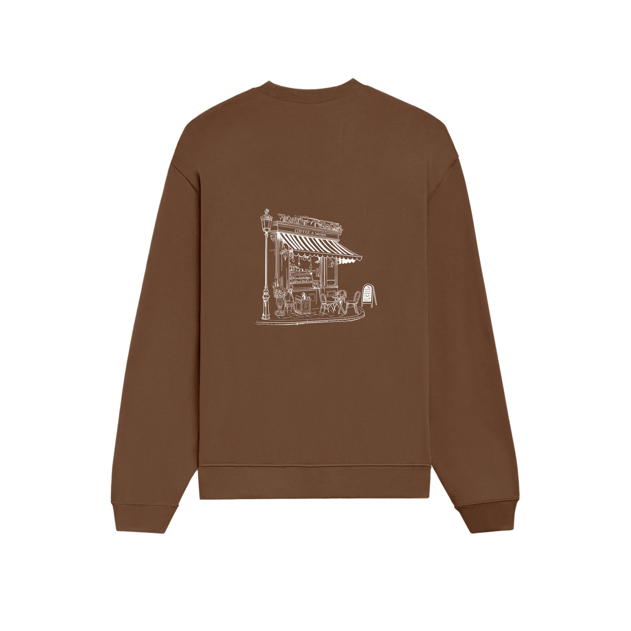 Café de Paris Oversize Sweatshirt - Kahverengi - arka görünüm