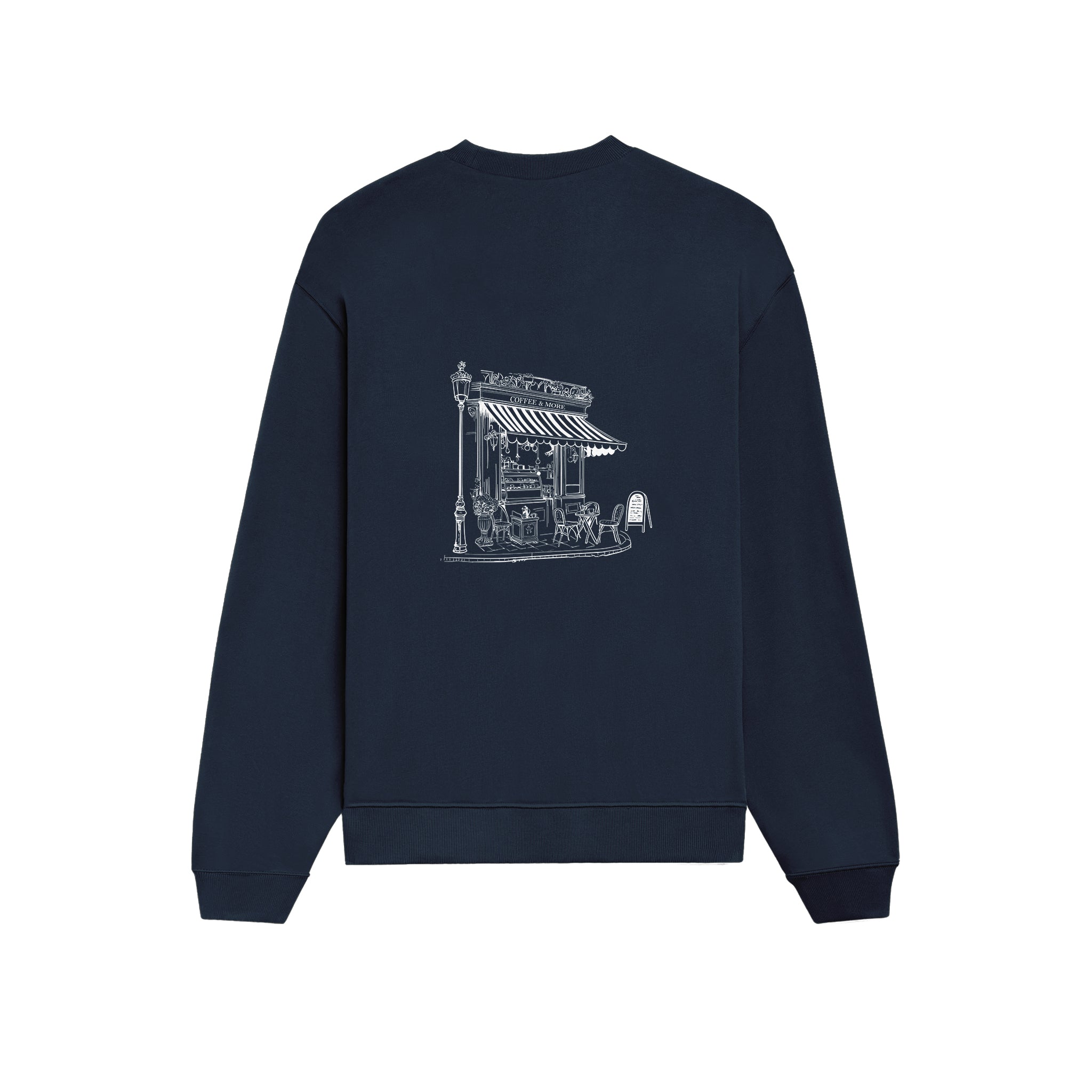 Café de Paris Oversize Sweatshirt - Lacivert - arka görünüm