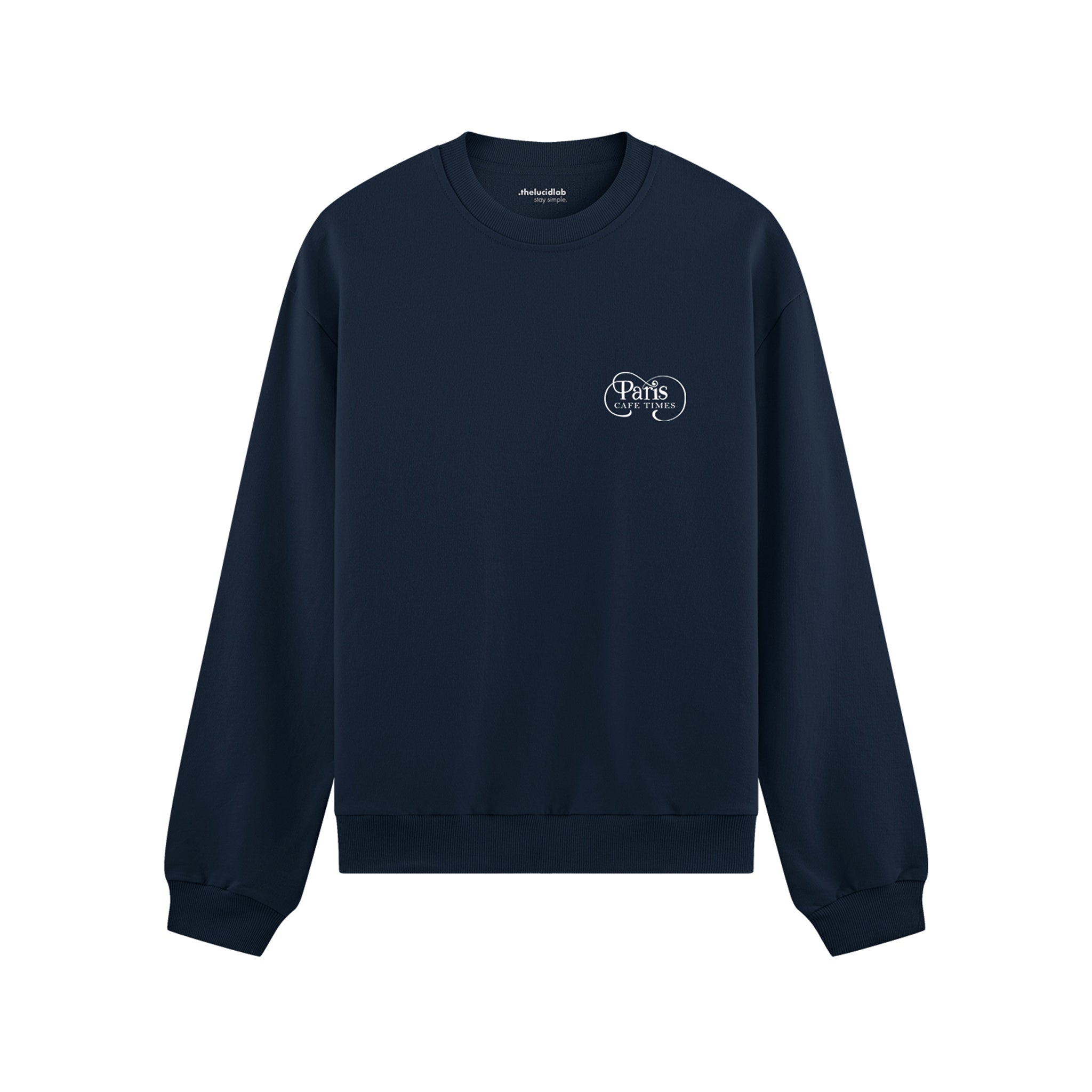 Café de Paris Oversize Sweatshirt - Lacivert - ön görünüm
