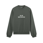 Call Me When You’re Rich Oversize Sweatshirt - Antrasit - ön görünüm