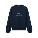 Call Me When You’re Rich Oversize Sweatshirt - Lacivert - ön görünüm