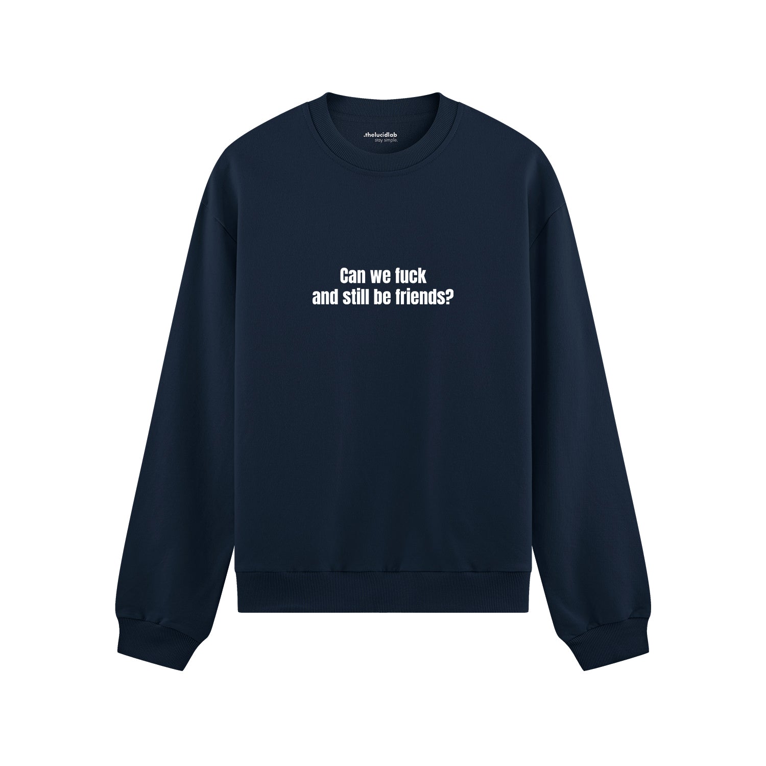 Can We Fuck Oversize Sweatshirt - Lacivert - ön görünüm