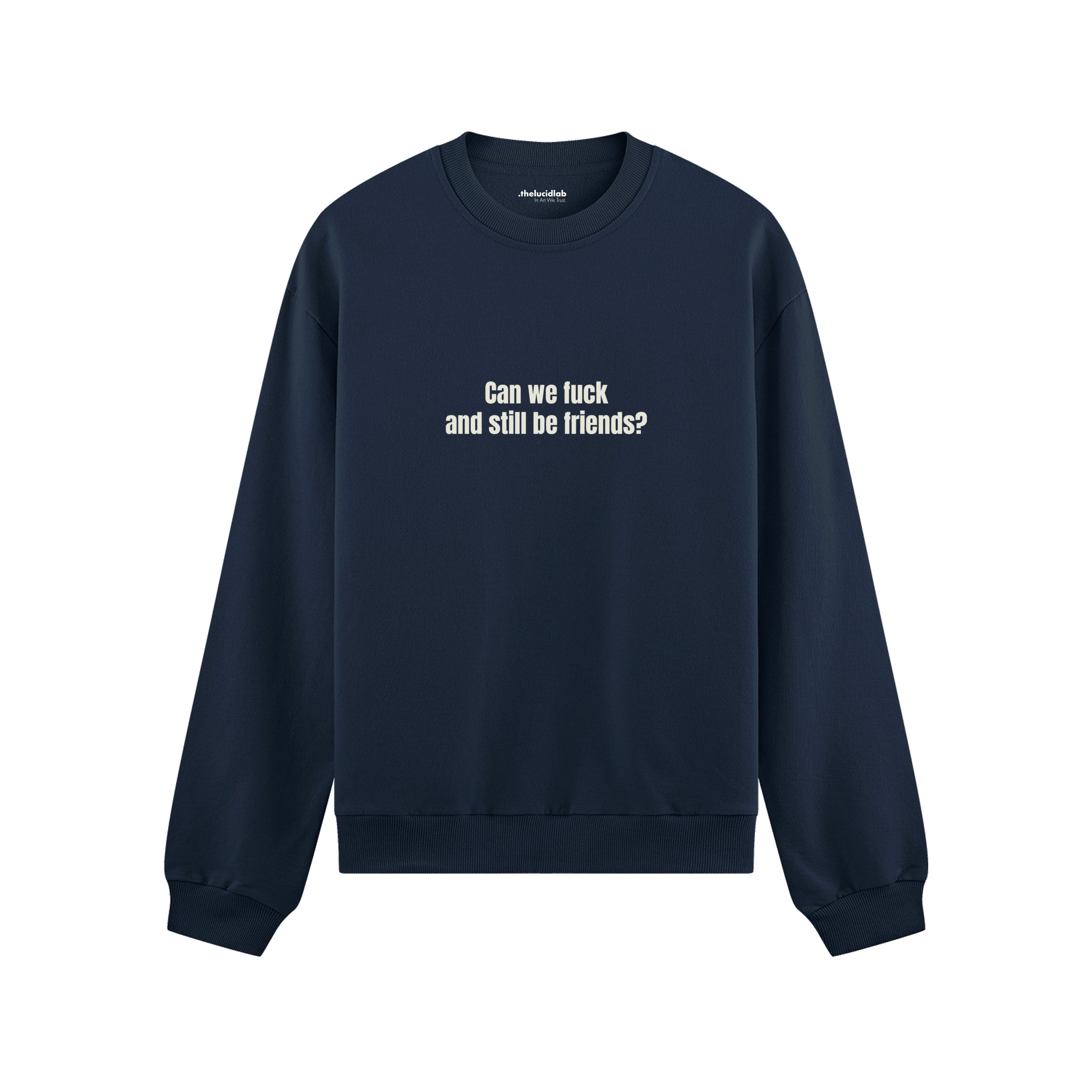 Can We Fuck Oversize Sweatshirt - Lacivert - ön görünüm