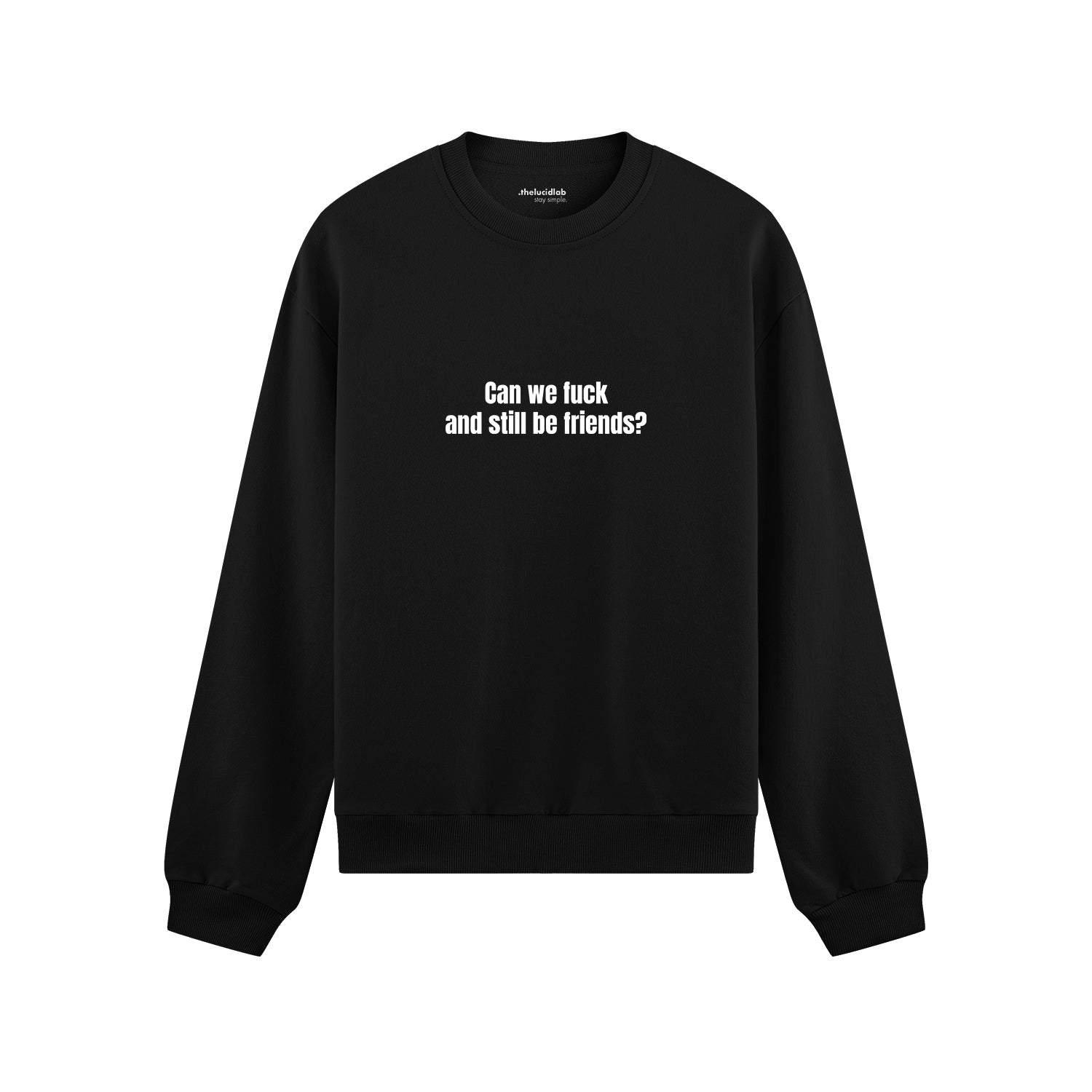 Can We Fuck Oversize Sweatshirt - Siyah - ön görünüm