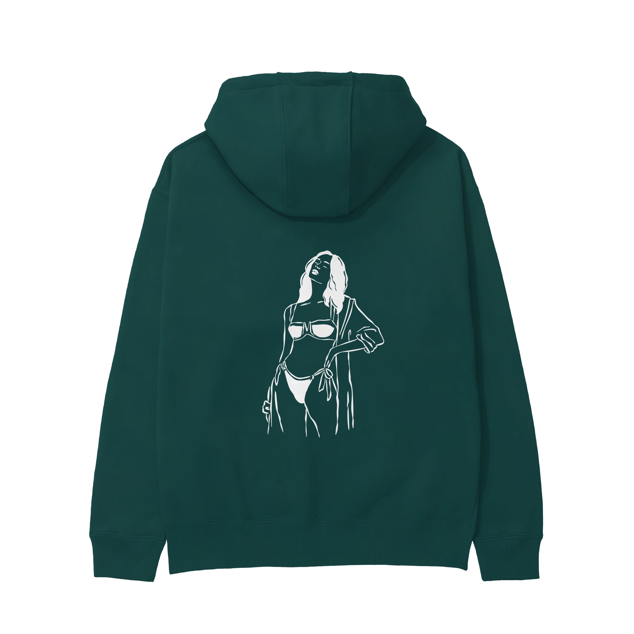 Catch Me By The Sea Hoodie - Koyu Yeşil - arka görünüm