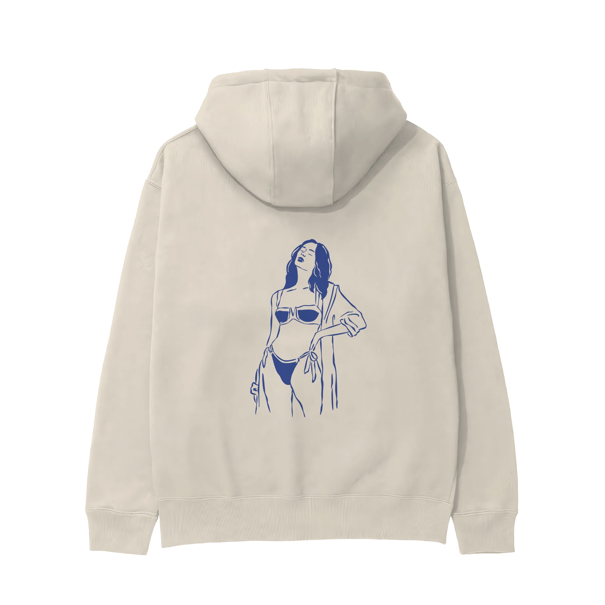Catch Me By The Sea Hoodie - Krem - arka görünüm