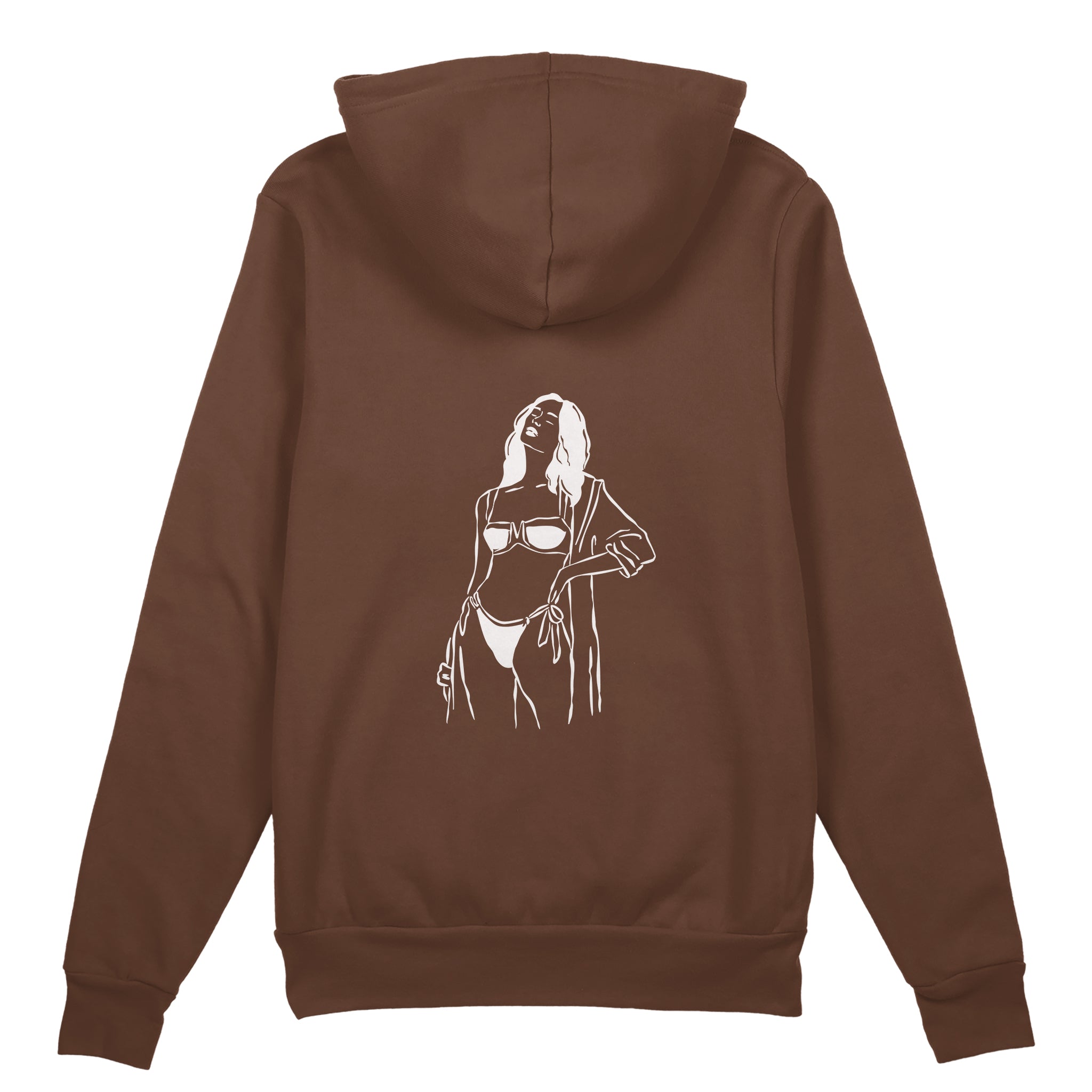 Catch Me By The Sea Oversize Hoodie - Kahverengi - arka görünüm