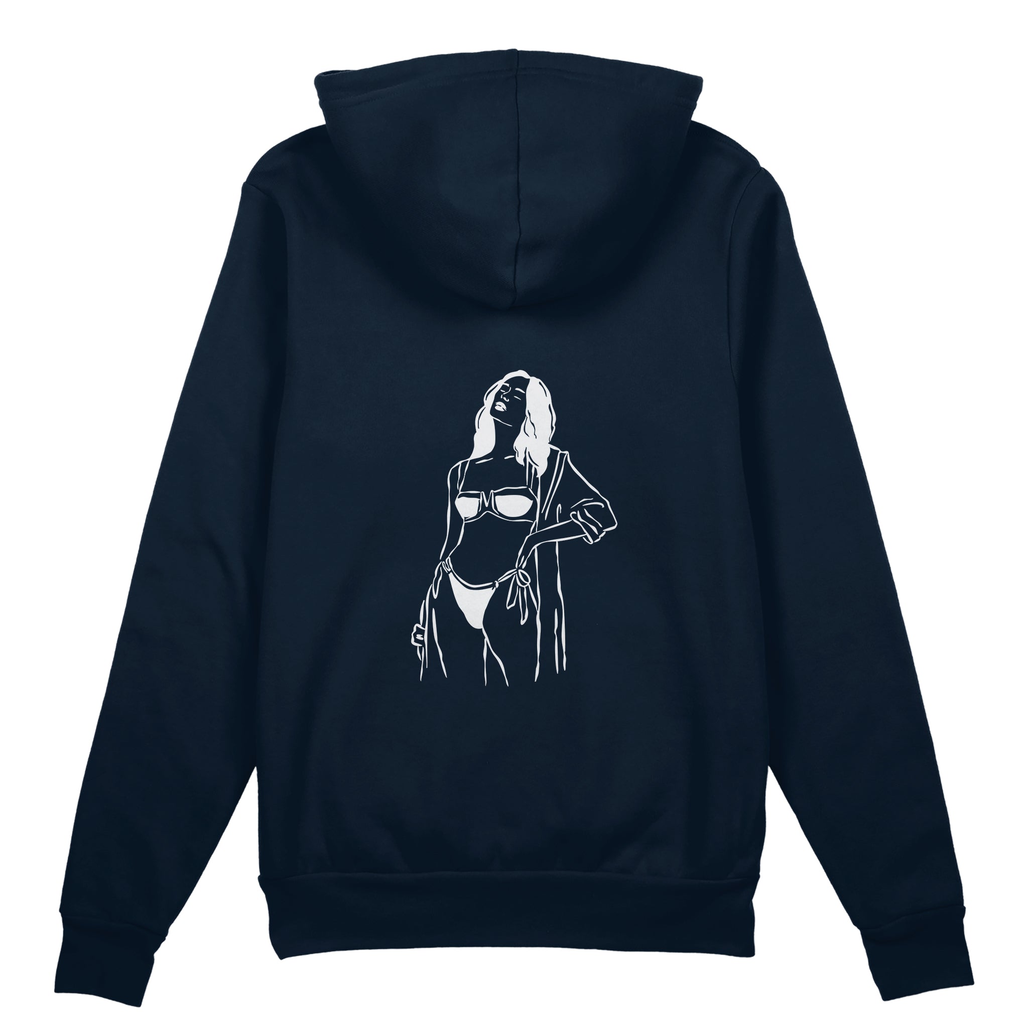Catch Me By The Sea Oversize Hoodie - Lacivert - arka görünüm