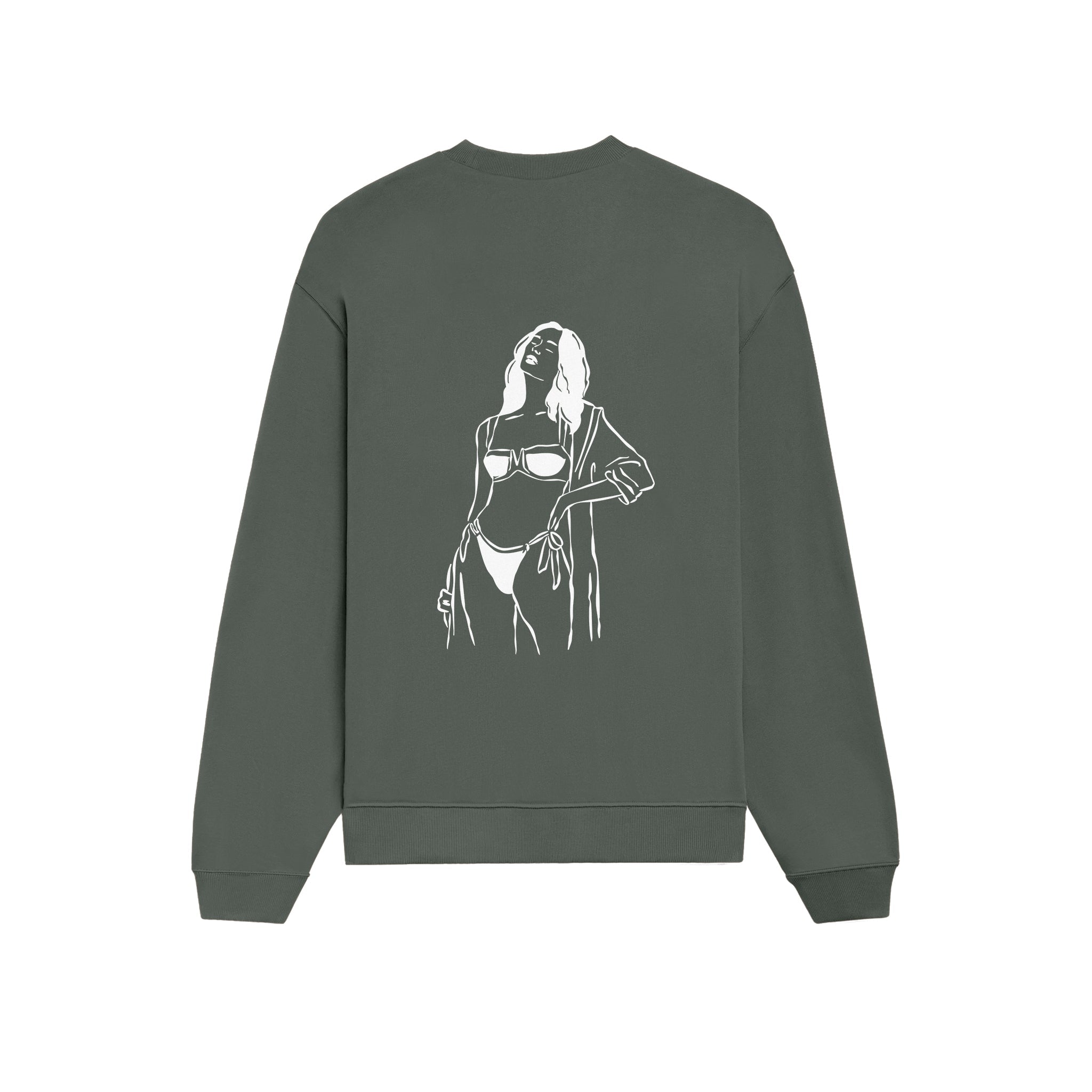 Catch Me By The Sea Oversize Sweatshirt - Antrasit - arka görünüm