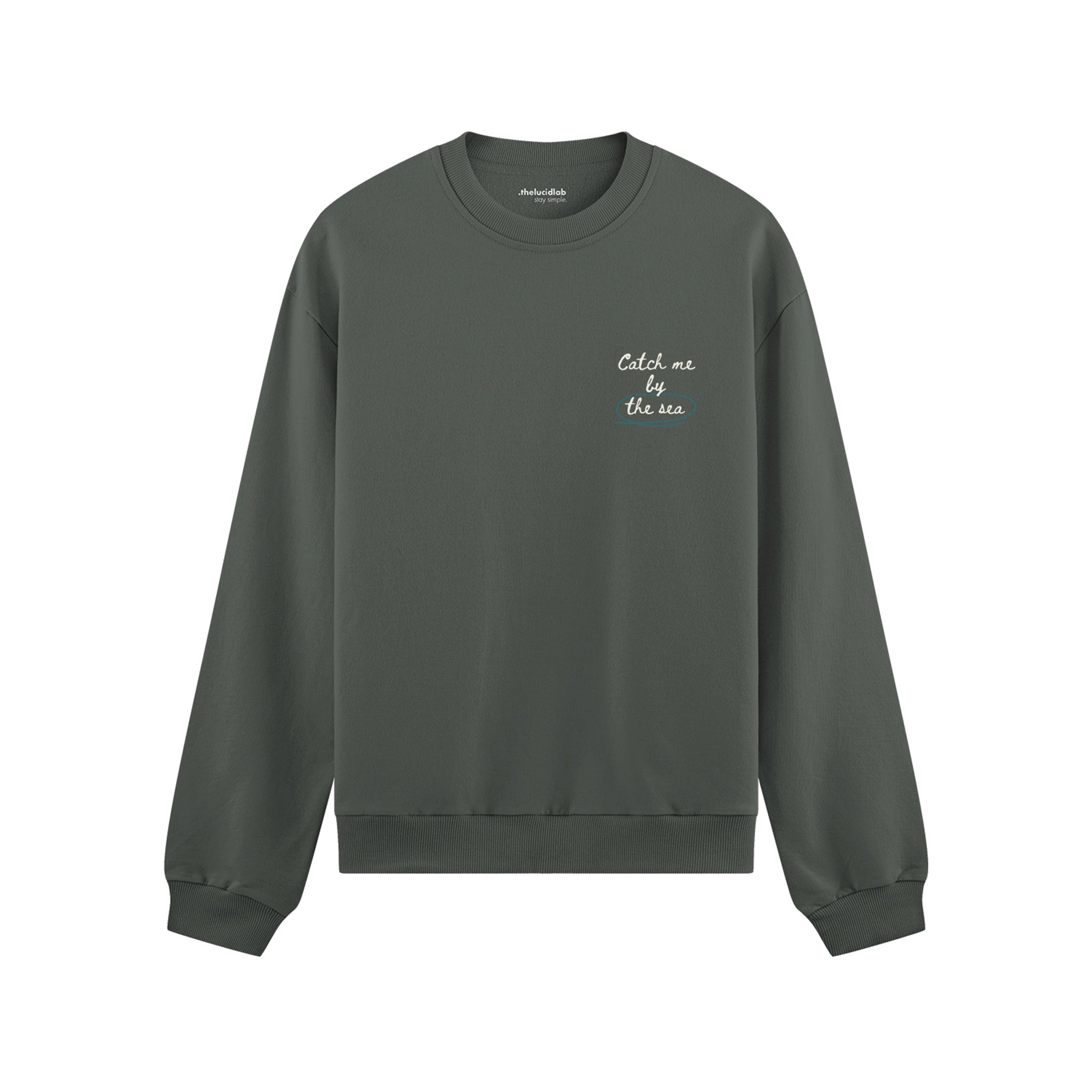 Catch Me By The Sea Oversize Sweatshirt - Antrasit - ön görünüm