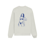 Catch Me By The Sea Oversize Sweatshirt - Beyaz - arka görünüm