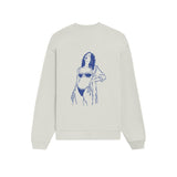 Catch Me By The Sea Oversize Sweatshirt - Beyaz - arka görünüm