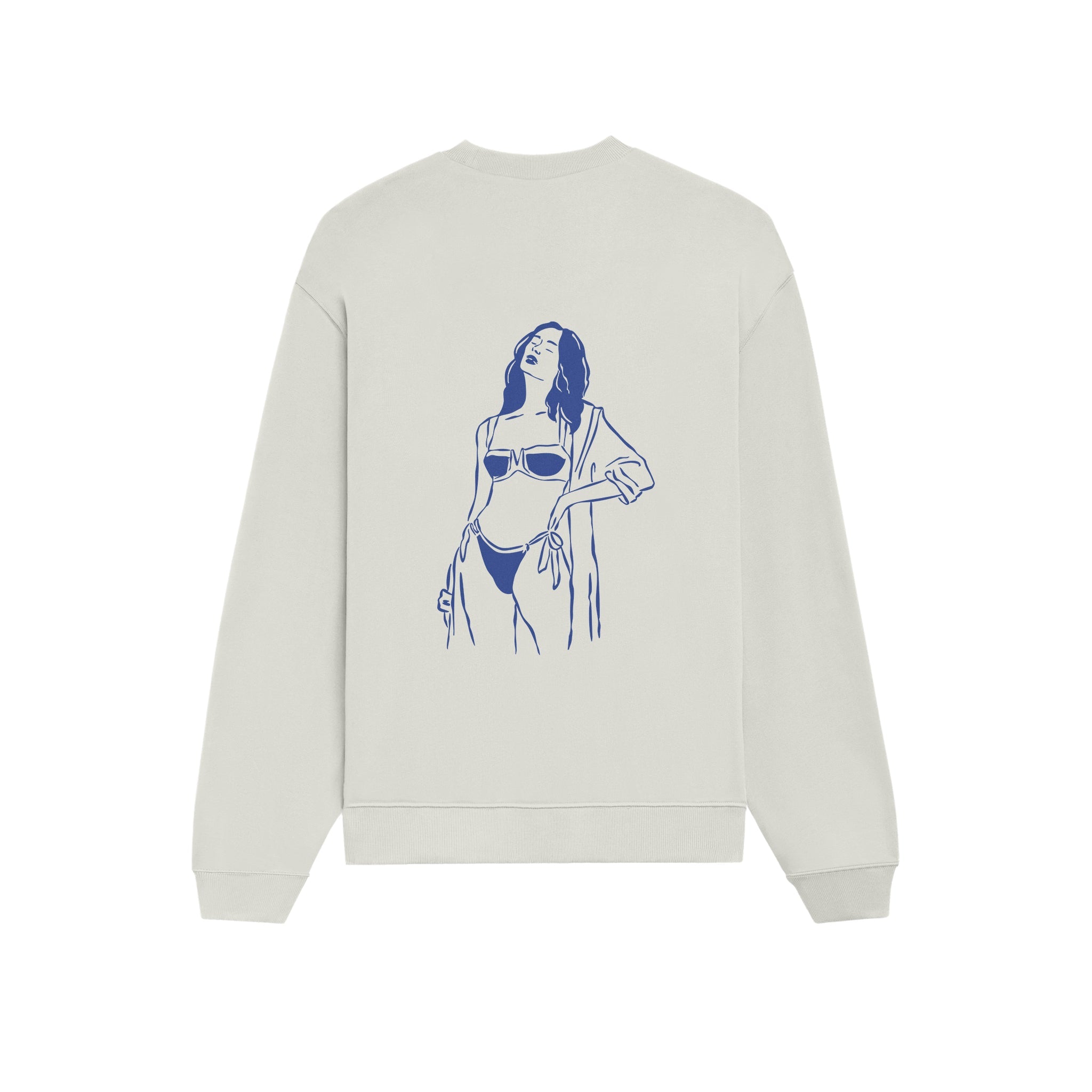 Catch Me By The Sea Oversize Sweatshirt - Beyaz - arka görünüm