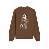 Catch Me By The Sea Oversize Sweatshirt - Kahverengi - arka görünüm
