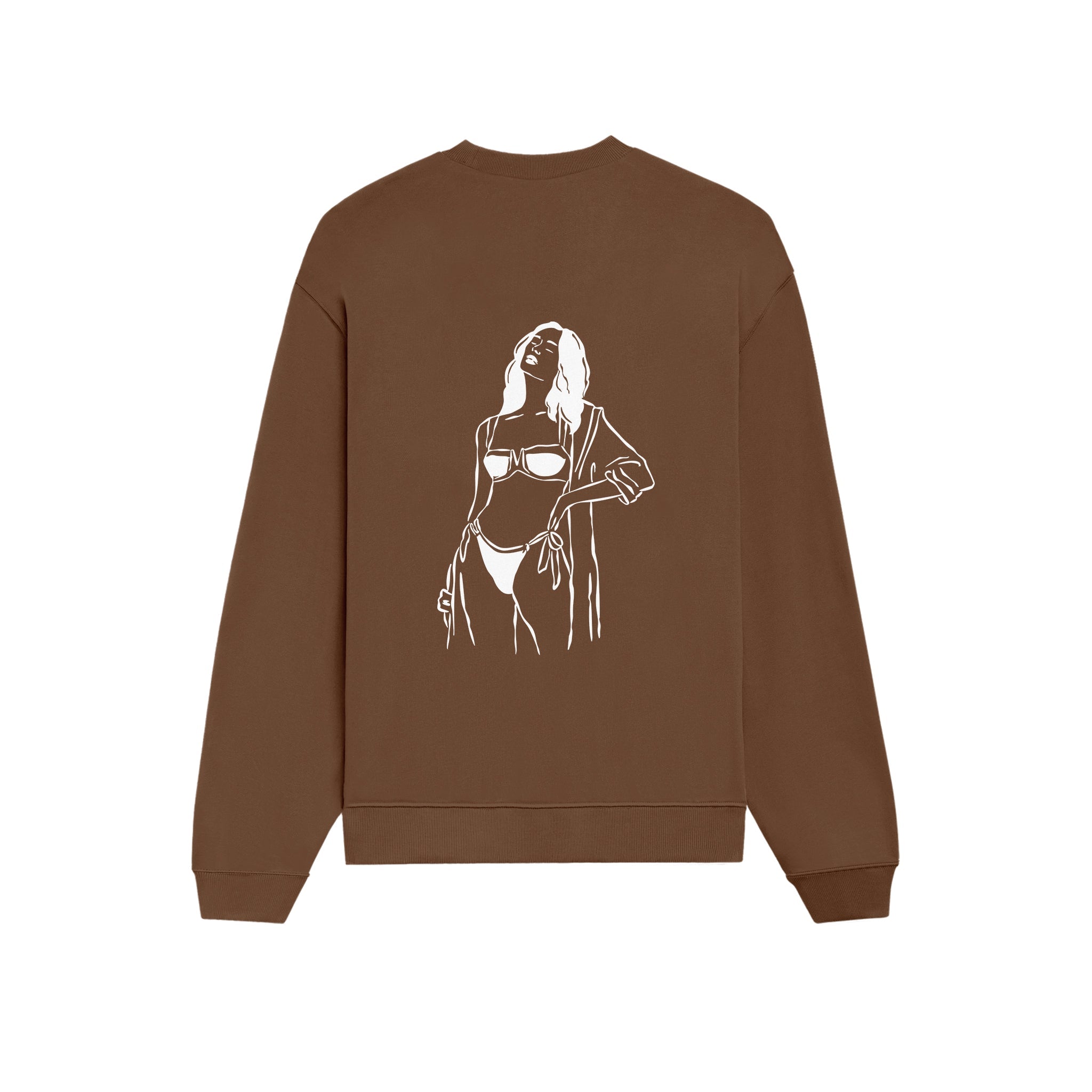 Catch Me By The Sea Oversize Sweatshirt - Kahverengi - arka görünüm