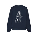 Catch Me By The Sea Oversize Sweatshirt - Lacivert - arka görünüm