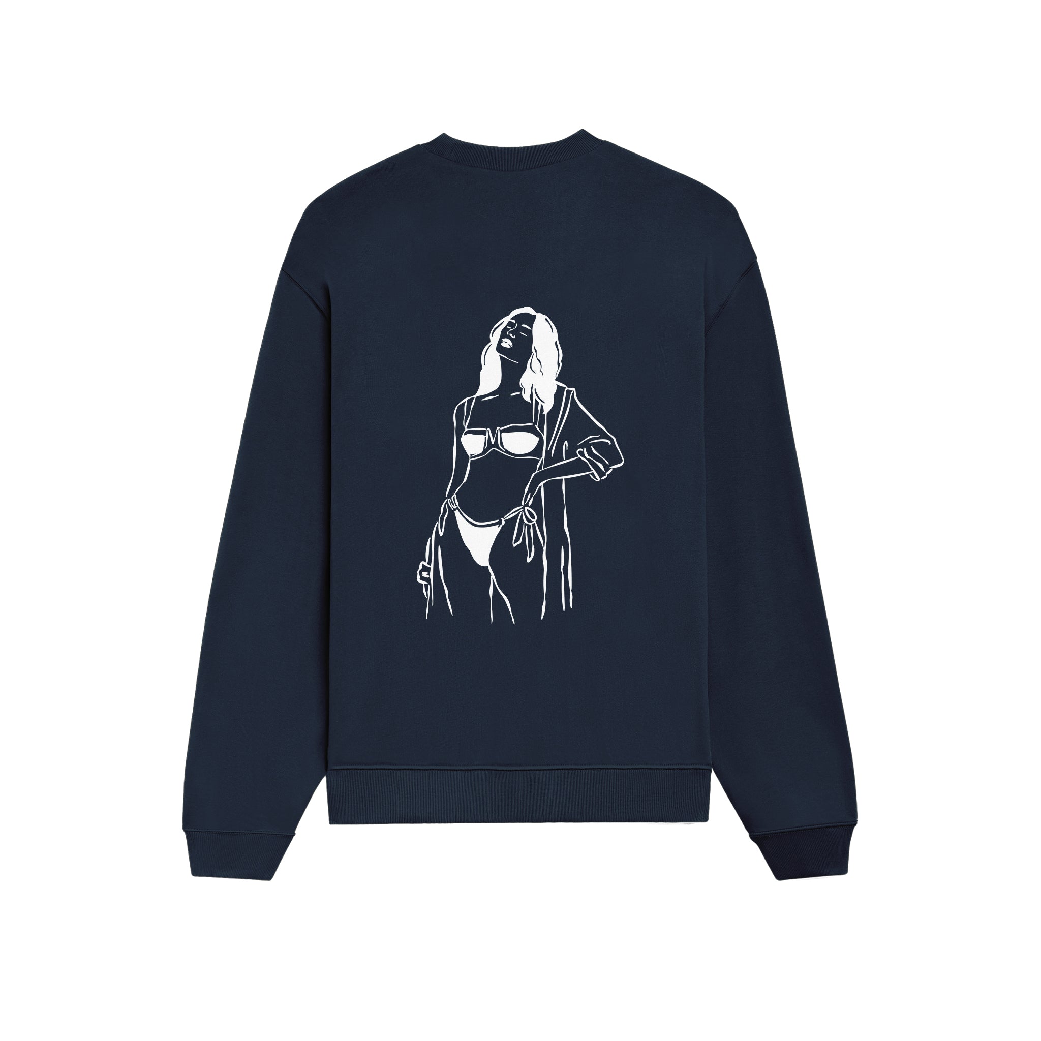 Catch Me By The Sea Oversize Sweatshirt - Lacivert - arka görünüm