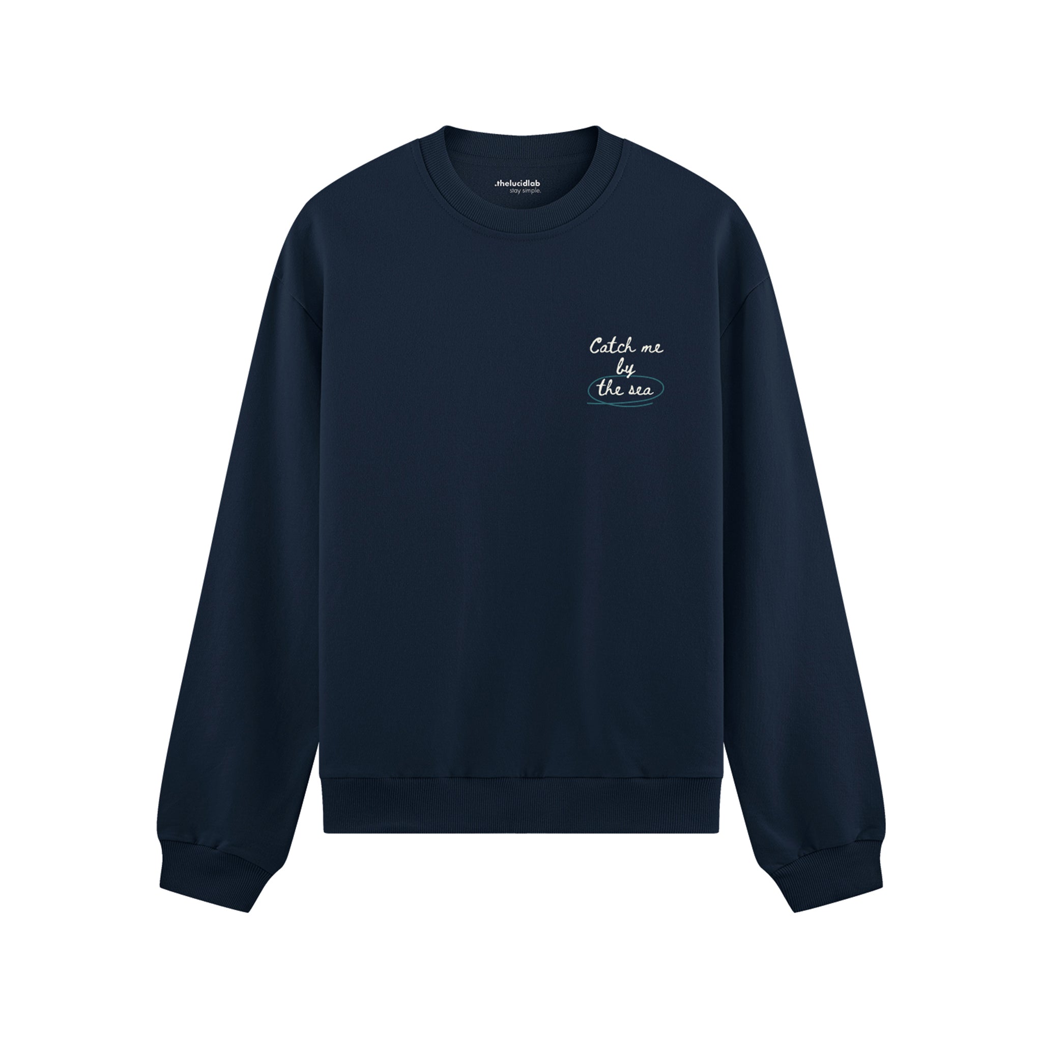 Catch Me By The Sea Oversize Sweatshirt - Lacivert - ön görünüm