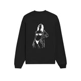 Catch Me By The Sea Oversize Sweatshirt - Siyah - arka görünüm