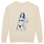 Catch Me By The Sea Sweatshirt - Bej - arka görünüm