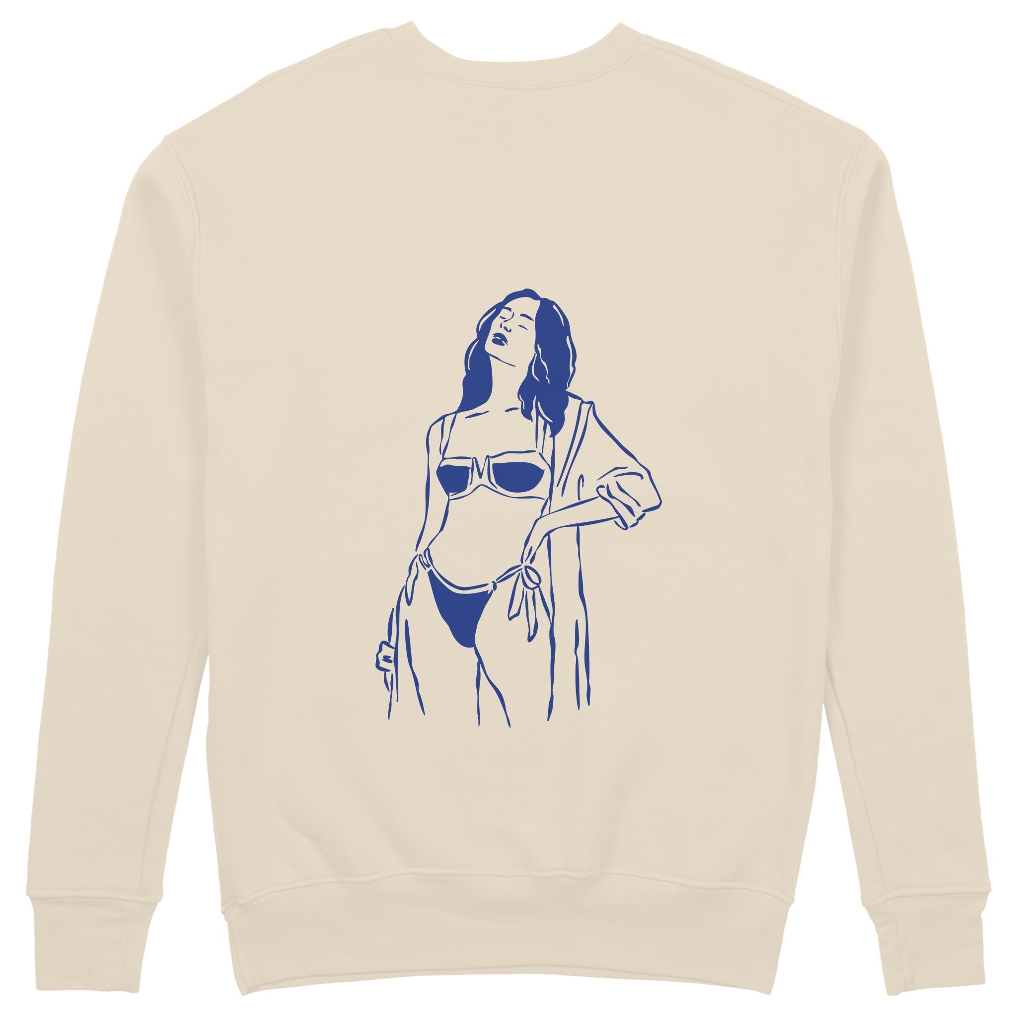 Catch Me By The Sea Sweatshirt - Bej - arka görünüm