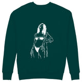 Catch Me By The Sea Sweatshirt - Koyu Yeşil - arka görünüm