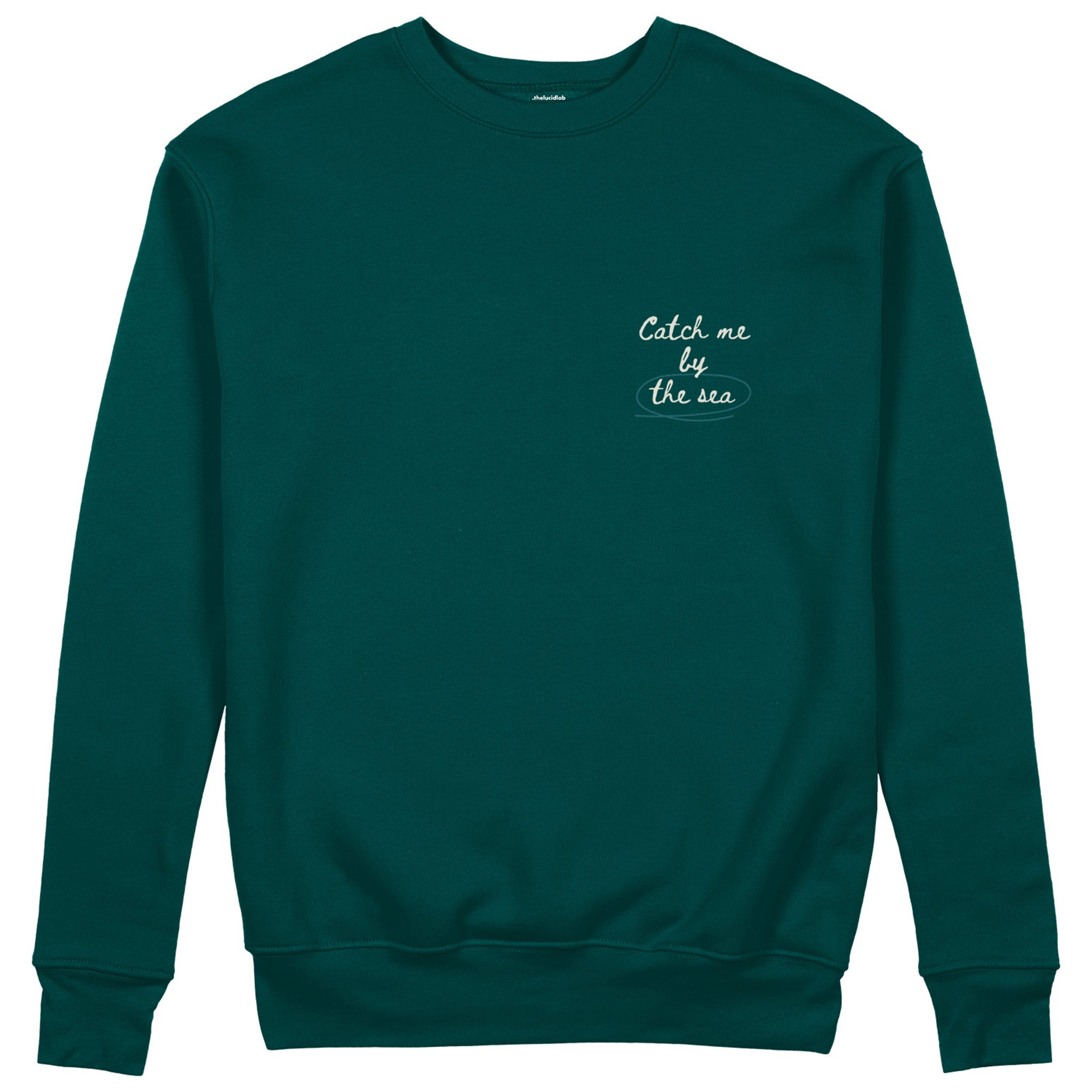 Catch Me By The Sea Sweatshirt - Koyu Yeşil - ön görünüm