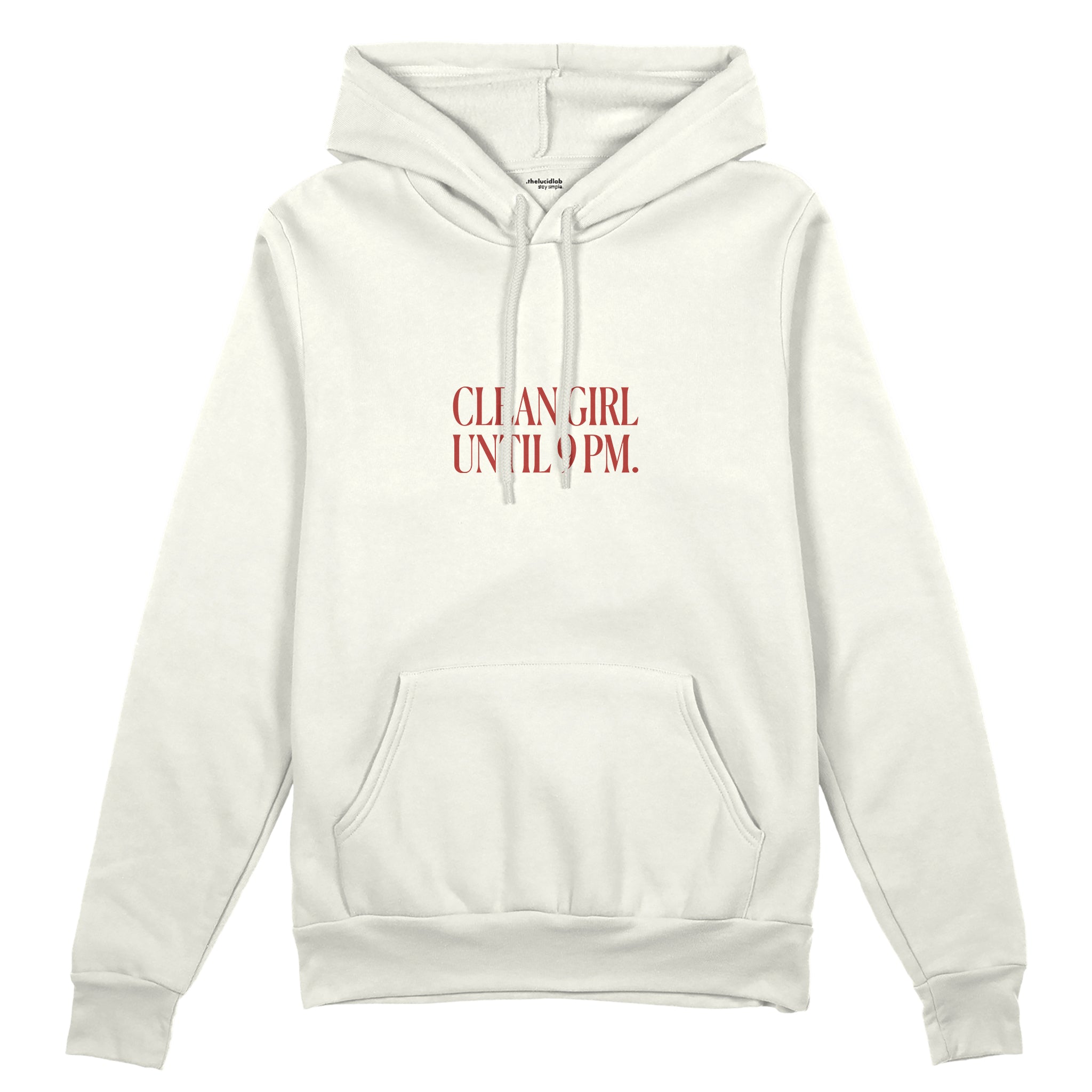 Clean Girl Until 9 PM Oversize Hoodie - Beyaz - ön görünüm