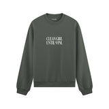 Clean Girl Until 9 PM Oversize Sweatshirt - Antrasit - ön görünüm
