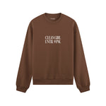Clean Girl Until 9 PM Oversize Sweatshirt - Kahverengi - ön görünüm