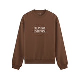 Clean Girl Until 9 PM Oversize Sweatshirt - Kahverengi - ön görünüm