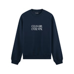 Clean Girl Until 9 PM Oversize Sweatshirt - Lacivert - ön görünüm