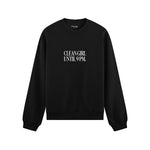 Clean Girl Until 9 PM Oversize Sweatshirt - Siyah - ön görünüm