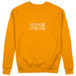 Clean Girl Until 9 PM Sweatshirt - Turuncu - ön görünüm