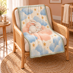 Cloud Bunny Polar Bebek Battaniyesi — Çapraz görünüm