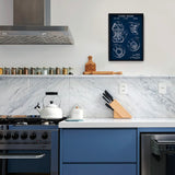 Coffee Brewer Navy Blue Poster