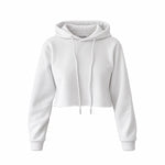 Basic Crop Hoodie — Beyaz — Ön baskı