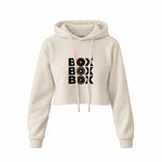 Box Box Box Crop Hoodie — Krem — Ön baskı