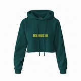 Hamilton / Ferrari Crop Hoodie — Koyu Yeşil — Ön baskı