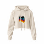 Hey Crop Hoodie — Krem — Ön baskı
