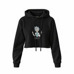 Rick It Crop Hoodie — Siyah — Ön baskı