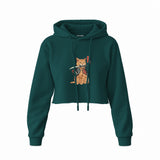 Catana Crop Hoodie — Koyu Yeşil — Ön baskı