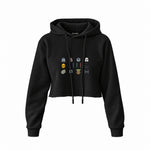 Star Wars Icons Crop Hoodie — Siyah — Ön baskı