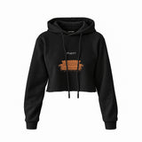 Pivot! / Friends Crop Hoodie — Siyah — Ön baskı