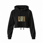 Avatar The Last Airbender Map Crop Hoodie — Siyah — Ön baskı