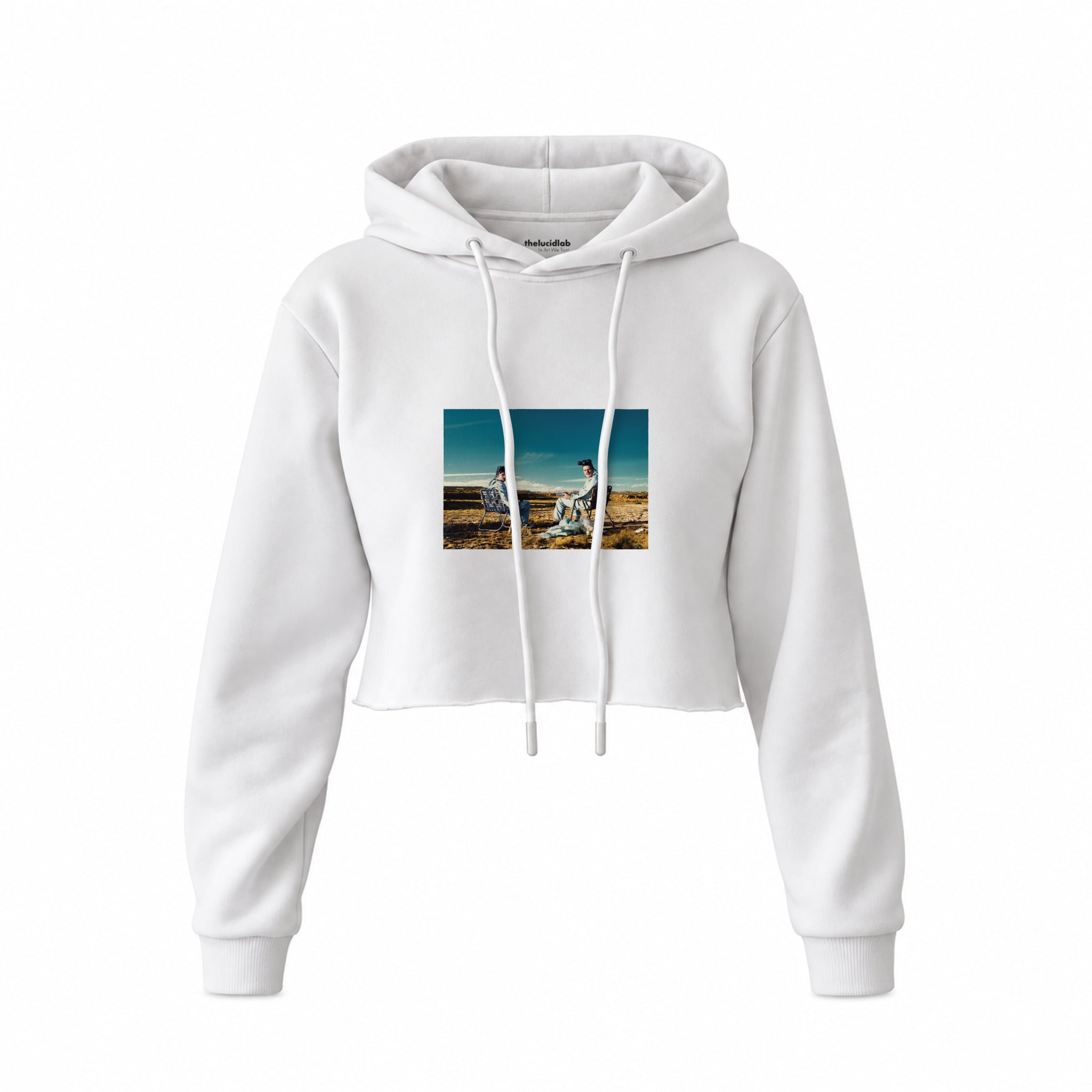Breaking Bad Crop Hoodie — Beyaz — Ön baskı